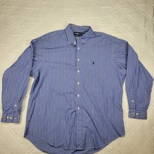 Ralph‎ Lauren blue stripe long sleeve dress shirt men's 18 / XXL